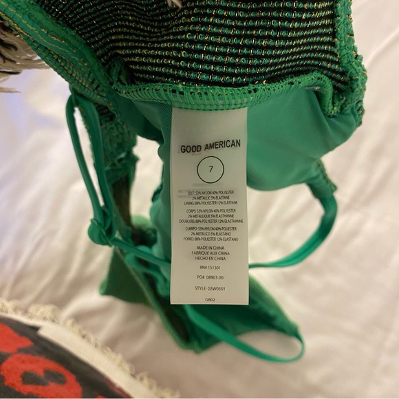 NEW Good American 4XL (7) Always Fits Sculpt Twist Bikini Top Green Gold Detail - Picture 6 of 14
